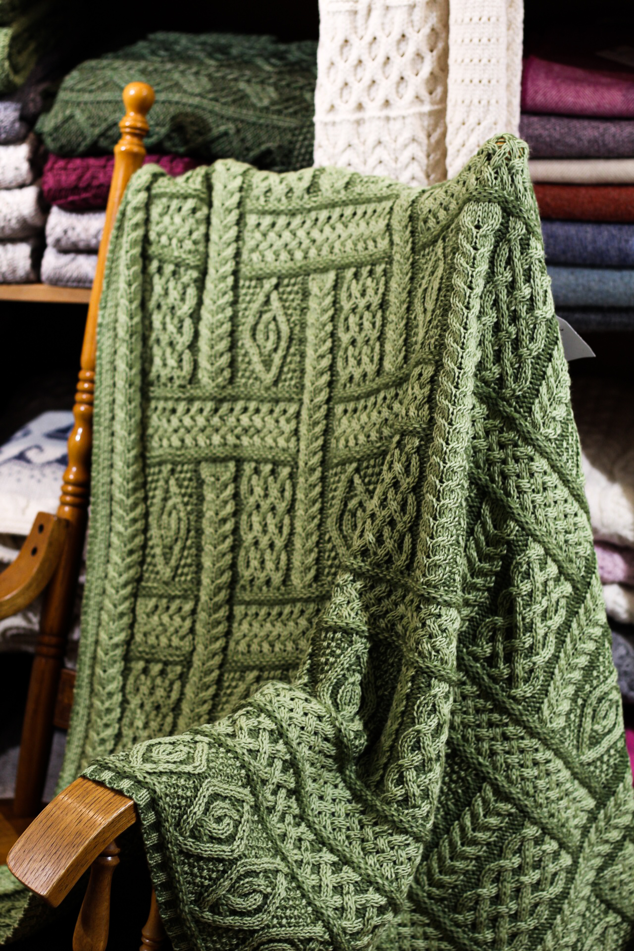 CELTIC ARAN PATTERN THROW CAPT Aran Islands Sweaters